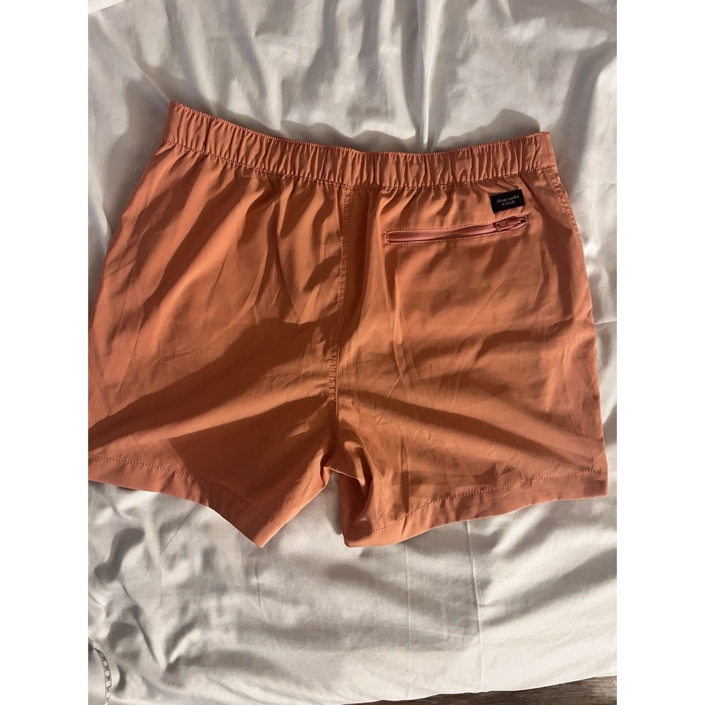Abercrombie & Fitch Shorts Mens Large Orange Swim Trunks Stretch Athletic Shorts